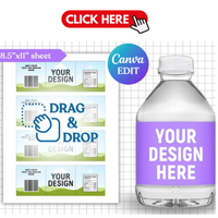 8oz water bottle template